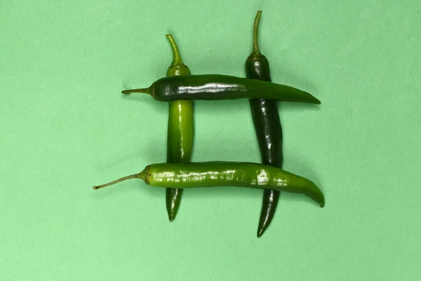 Green Chili Pepper Isolated Green High Resolution Photo Full Depth — 图库照片