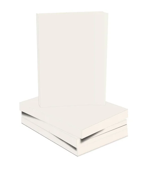 Libros Rústica Plantilla Blanca Blanco Para Diseños Presentación Diseño Representación — Foto de Stock