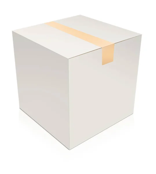Shipping Box Blanco Wit Sjabloon Voor Presentatie Lay Outs Ontwerp — Stockfoto