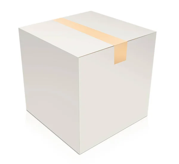 Shipping Box Blanco Wit Sjabloon Voor Presentatie Lay Outs Ontwerp — Stockfoto