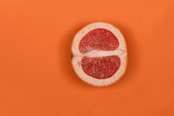 Grapefrukt Isolerad Orange Bakgrund Högupplöst Foto Fullständigt Skärpedjup — Stockfoto