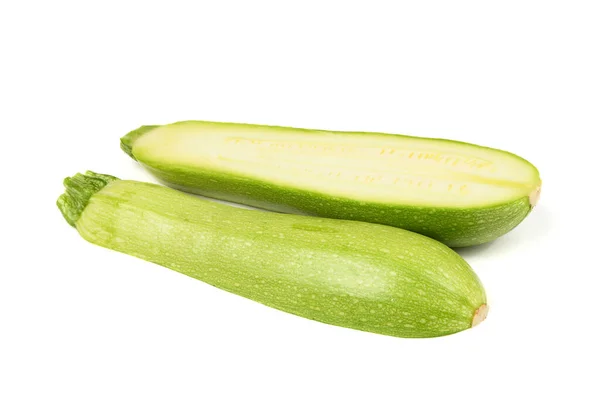 Perfect Geretoucheerde Courgette Geïsoleerd Wit Hoge Resolutie Foto Volledige Velddiepte — Stockfoto