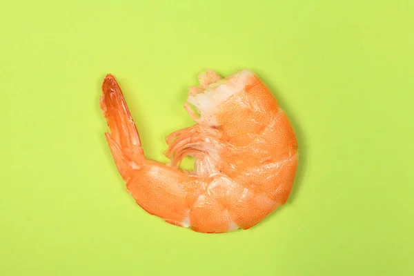 Perfectly Retouched Shrimp Isolated Green High Resolution Photo Full Depth — Stock Photo, Image