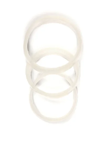 Anéis Cebola Branca Fatiados Isolados Sobre Fundo Branco Foto Alta — Fotografia de Stock