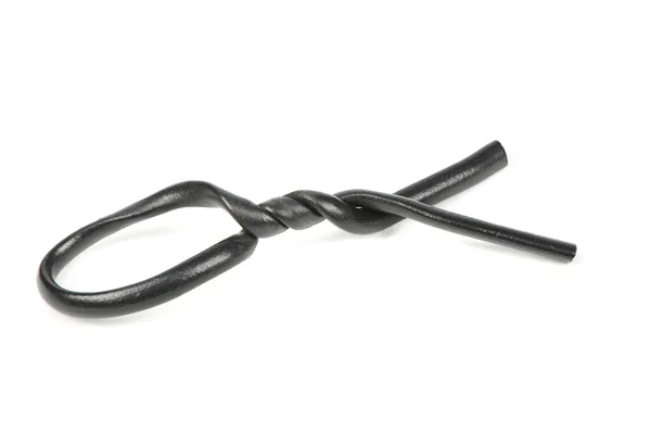 Black Plastic Coated Wire Tie Used Variety Things Isolated White — Stock Photo, Image