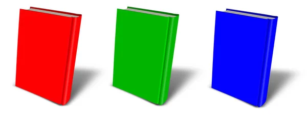 Mockup Livro Branco Rgb Com Sombra Isolada Branco Ilustração Renderização — Fotografia de Stock