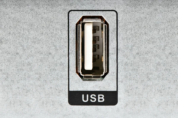 Primer Plano Del Puerto Interfaz Del Adaptador Usb Color Foto — Foto de Stock