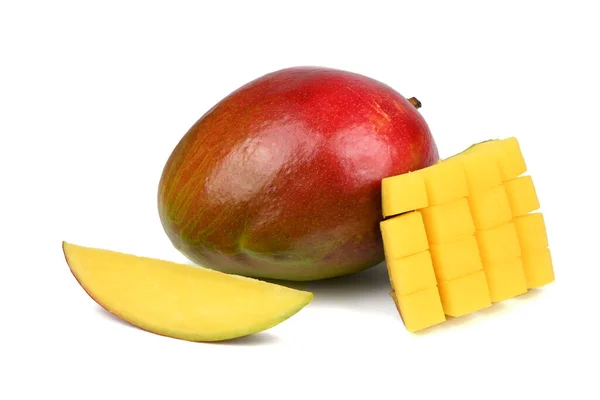 Frische Mangofrüchte Isoliert Auf Weißem Hintergrund Foto Hoher Auflösung Volle — Stockfoto