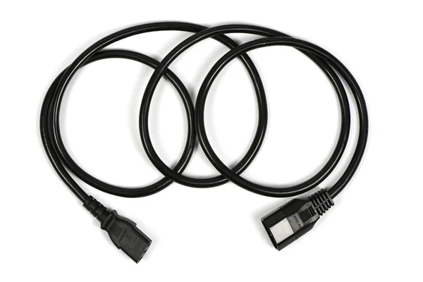 Cable Negro C13 Hembra Conector Macho C14 Enchufe Alimentación Aislado Imagen De Stock