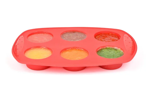 Freeze Fruit Smoothie Silicone Mold White Background Side View High — Photo