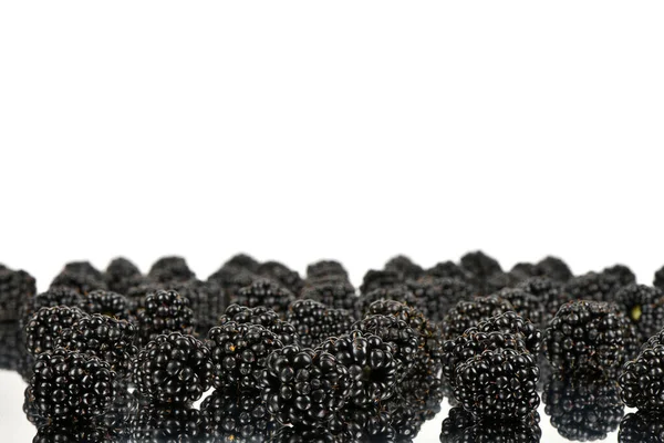 Blackberry Фрукты Светло Белом Зеркале Вид Сбоку Фото Высокого Разрешения — стоковое фото