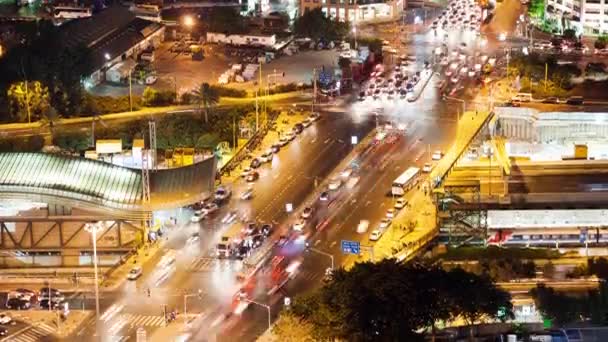 Kruispunt verkeer time-lapse — Stockvideo