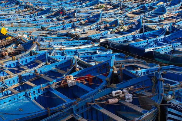 Blue fishing boats — Stock Photo, Image