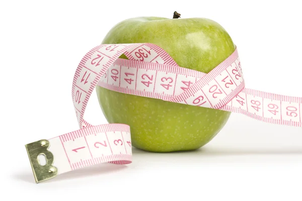 Green apples measured — Stock Photo, Image