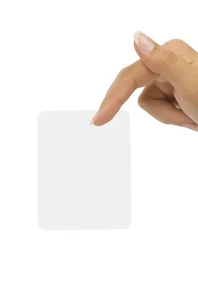 Hand holding blank card — Stock Photo, Image