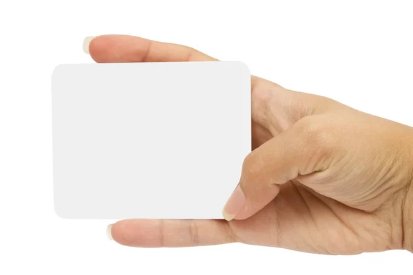Przytrzymanie puste karty ręka — Zdjęcie stockowe