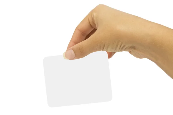 Hand holding blank card — Stock Photo, Image