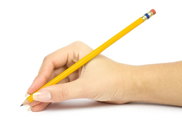 Bir elinde kalem — Stok fotoğraf