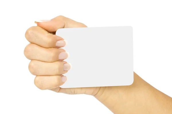 Hand holding blank card — Stock Photo, Image