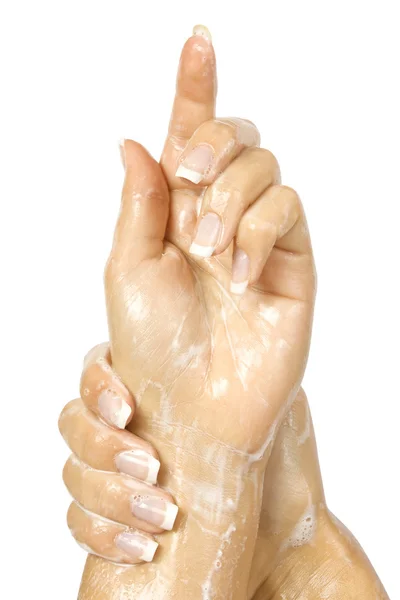 Sapone mani femminili — Foto Stock