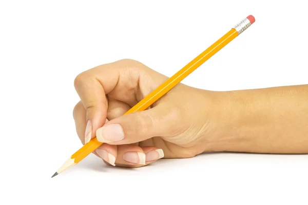 Bleistift in der Hand Stockfoto