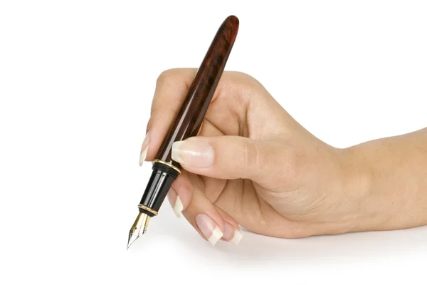 Pen in hand Stock Photo