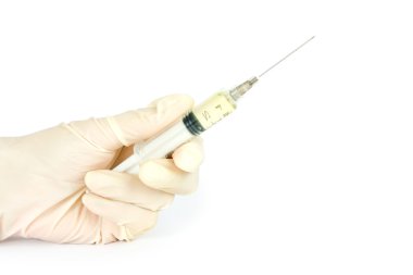 Bir elinde şırınga