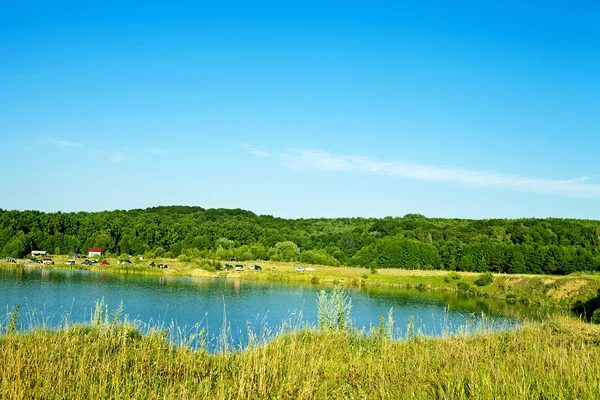 Forêt pittoresque et la rivière — Photo