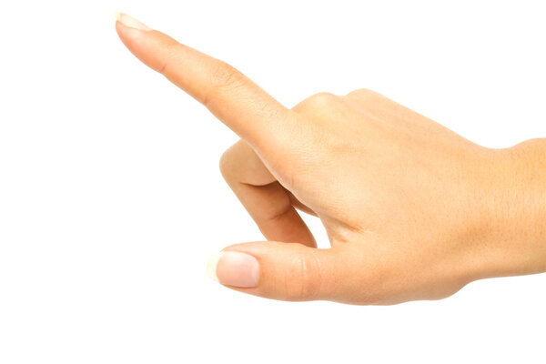 Кнопка женской руки
