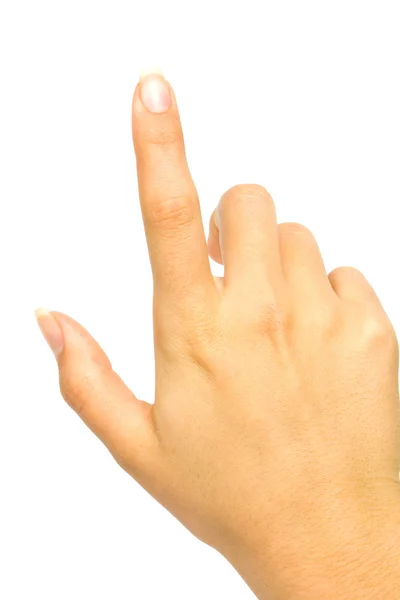 Hand touching screen — Stock Photo, Image
