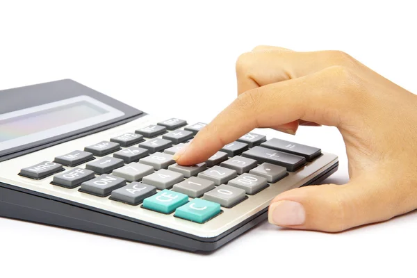 Calculadora con mano — Foto de Stock