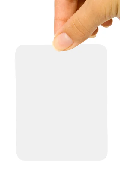 Hand holding blank card — Stock Photo, Image