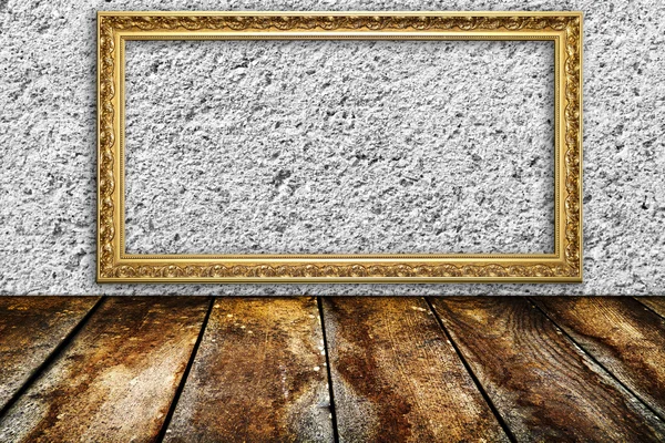 Old grunge room with picture frame — Stock Photo, Image