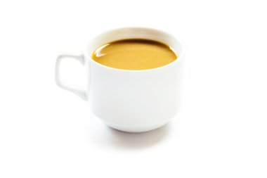 fincan kahve üzerine beyaz izole