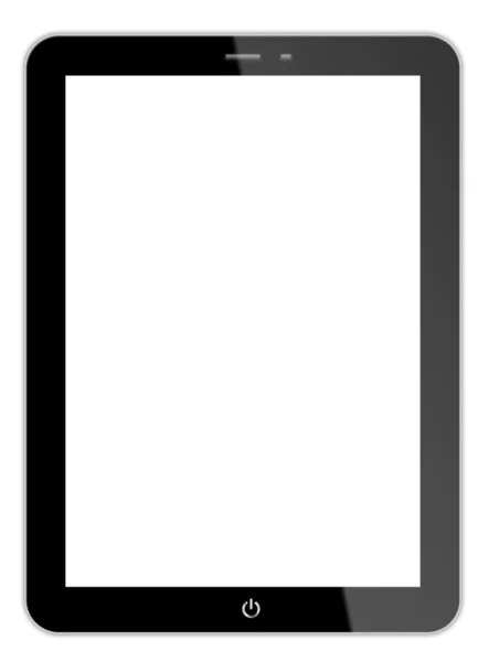 Schwarzer Tablet-PC auf weißem Hintergrund, ipade - wie generisches portab — Stockfoto