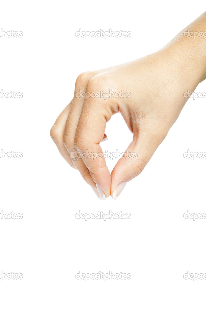 women hand on the white backgrounds