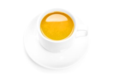 fincan kahve üzerine beyaz izole