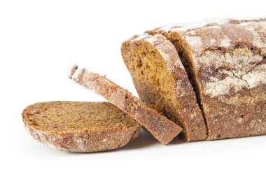 Beyaz arkaplanda ekmek