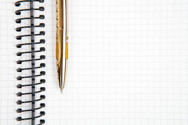 Caderno e caneta em composição em preto e branco — Fotografia de Stock