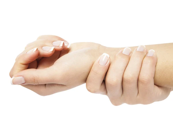 Zorg voor sensualiteit vrouw nagels — Stockfoto