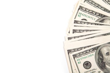 beyaz zemin üzerinde dolar