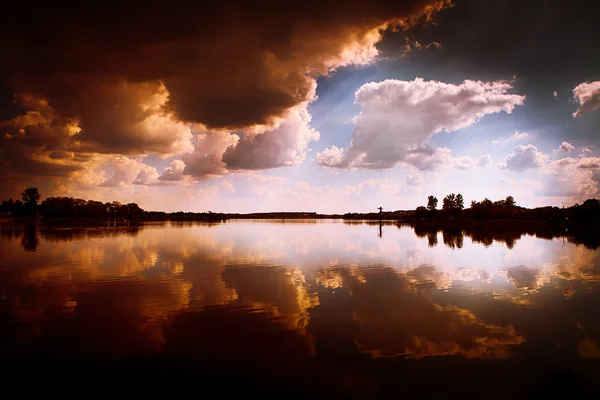 Foresta pittoresca e il fiume — Foto Stock