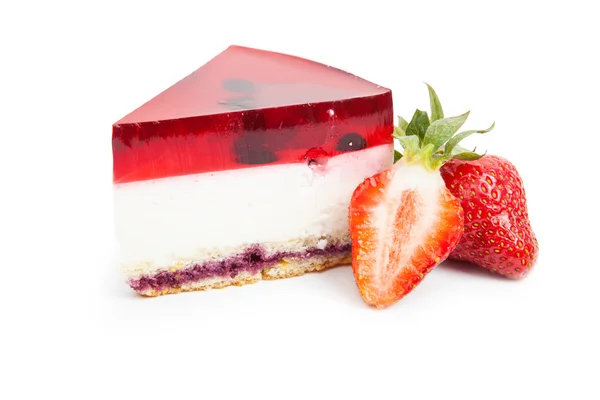 红色的草莓蛋糕 — 图库照片