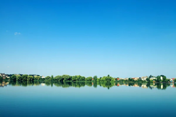 Foresta pittoresca e il fiume — Foto Stock