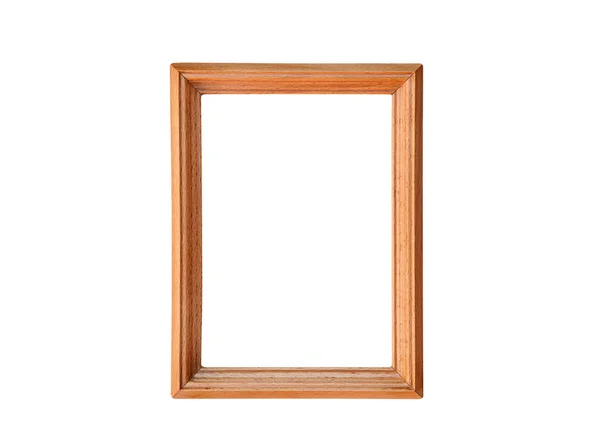 Одна дерев'яна рамка ізольована на білому тлі — стокове фото