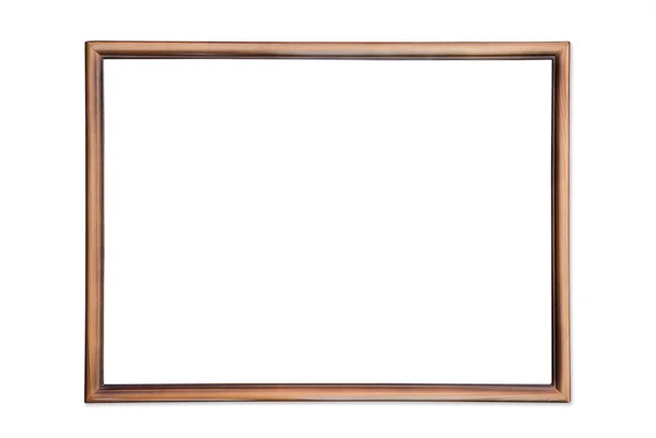 One wooden frame isolated on white background — Stock Photo, Image