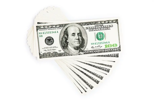 Dolari pe fundal alb — Fotografie, imagine de stoc