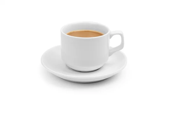 Kopje koffie op witte geïsoleerd — Stockfoto