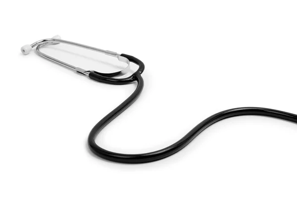 Beyaz bir arka planda stetoskop — Stok fotoğraf