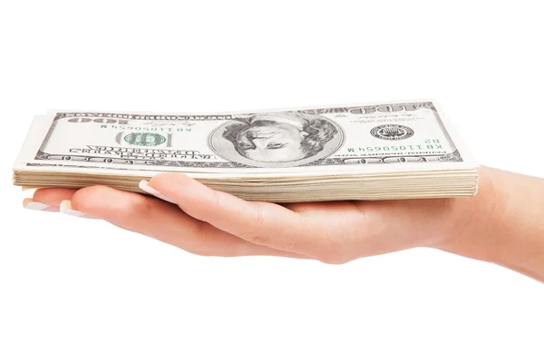 Woman's hand with dollars — Stock Photo, Image